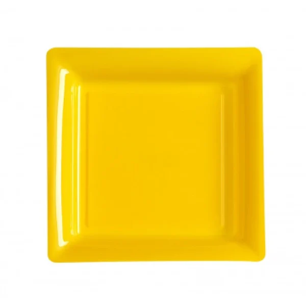 luxe soldes Lot De 8 Assiettes à Dessert Réutilisables Carrées Jaune 16,5 Cm 1