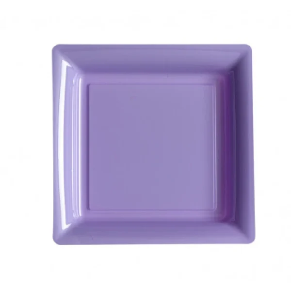 aux meilleurs prix Lot De 8 Assiettes à Dessert Réutilisables Carrées Lilas 16,5 Cm 1