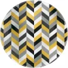 l'unique style Lot De 8 Assiettes Chevron Jaune 22,8 Cm 5