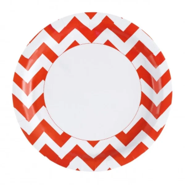 Lot De 8 Assiettes Chevron Orange 22,8 Cm boutique 1