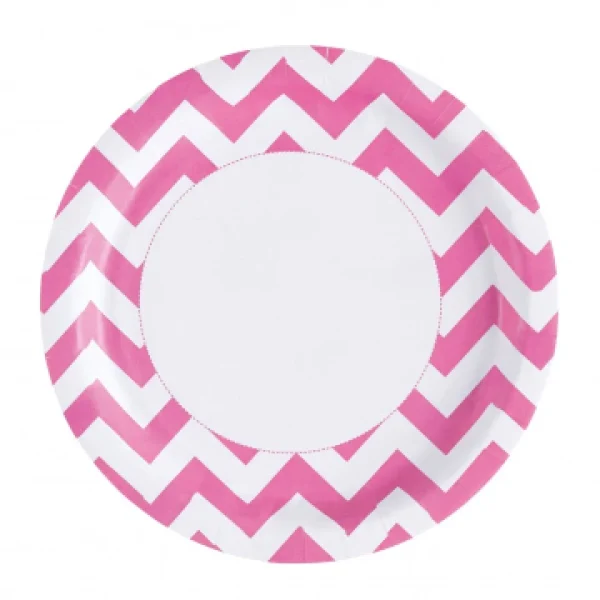 prix pas cher Lot De 8 Assiettes Chevron Rose 22,8 Cm 1