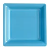 online boutique Lot De 8 Assiettes Plastiques Réutilisables Carrées Bleu Ciel 30,5 Cm 5