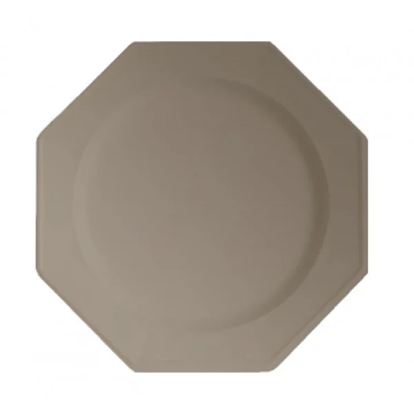 bas prix Lot De 8 Assiettes Plastiques Réutilisables Octogonales Taupe 24 Cm 1