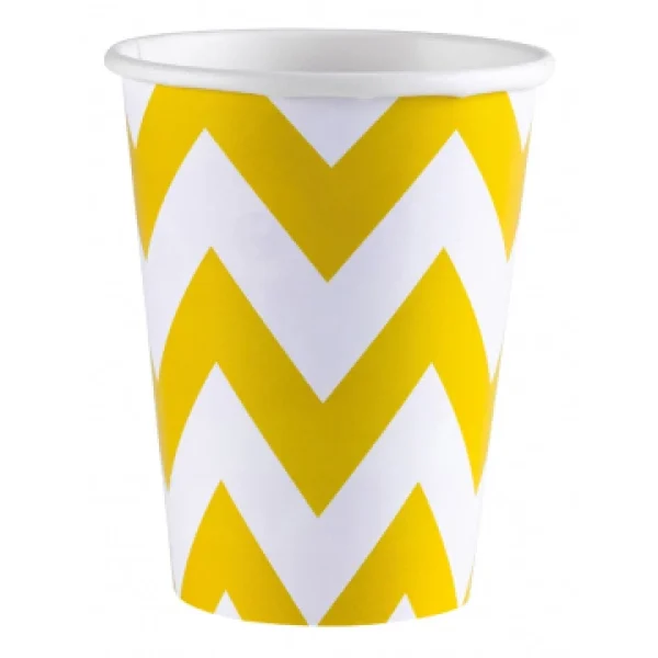 Prestation Et Rapide Lot De 8 Gobelets Chevron Jaune 26, 6 Cl 1