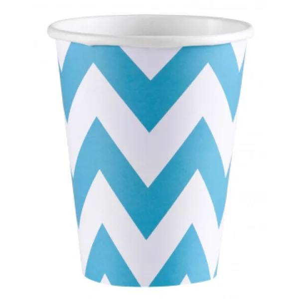 en promotion Lot De 8 Gobelets Chevron Turquoise 26, 6 Cl 1