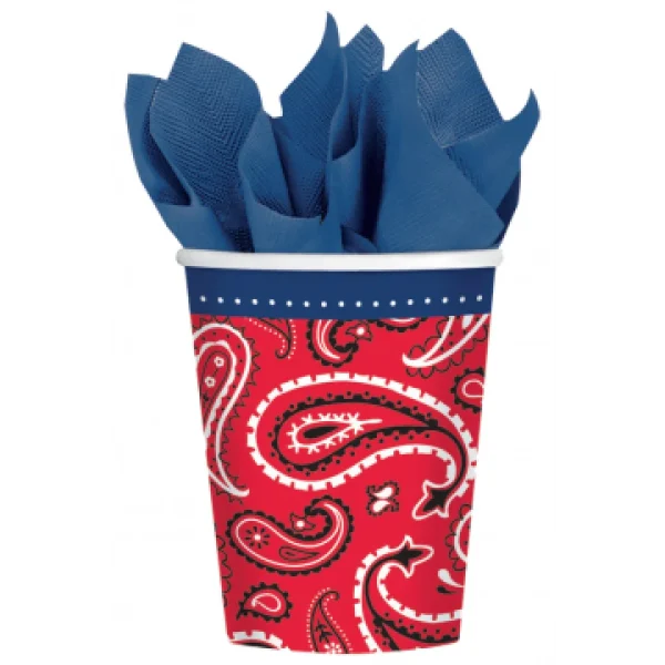 Lot De 8 Gobelets Jetables Bandana & Blue Jeans En Carton prix de gros 1