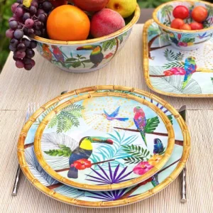 outlet Les Jardins De La Comtesse Petite Assiette Plate En Mélamine 23 Cm Imprimé De Toucans 9