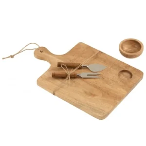 prix de gros LANADECO Planche à Fromage + Couteau + Bol Bois De Manguier 38x24cm 6