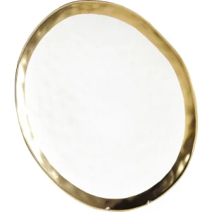 Pas Cher soldes France Kare Design Plat En Porcelaine Blanche Et Dorée D31 13