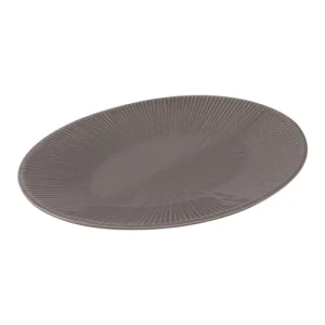 magasins pour Table Passion Plat Ovale Bohémia 41,5 Cm En Grès Gris 6