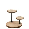 LANADECO Plateau 3 Niveaux Différents Rond Bois De Paulownia Naturel H36cm boutique pas cher 7