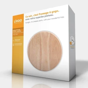 LIVOO Plateau à Fromage Pivotant En Bois Beige soldes 9