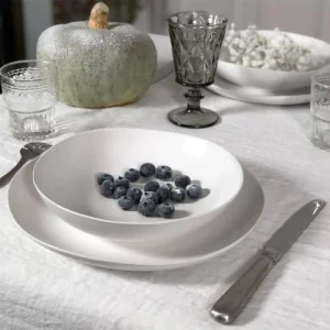 Maison Tilleul Set De 4 Assiettes Plates Céramique Blanc a Prix Discount 13