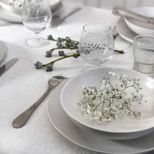 Maison Tilleul Set De 4 Assiettes Plates Céramique Blanc a Prix Discount 15