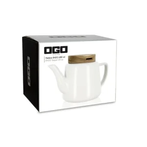 OGO Living Théière Avec Couvercle En Porcelaine Et Bois 680 Ml Réductions 10