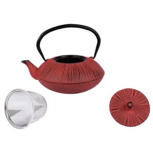 vente pas cher Table Passion Théière En Fonte Avec Filtre Inox 1.2 L Rouge 7