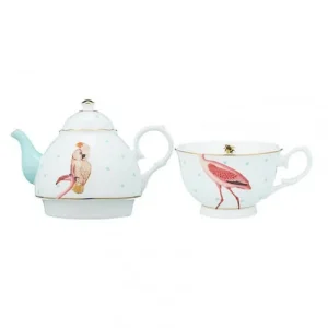 Yvonne Ellen Théière En Porcelaine Flamant Rose 36cl marques pas cher 7