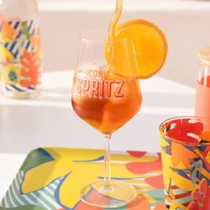 Neuve avec étiquette Maisons Du Monde Verre à Spritz En Verre Imprimé Orange – Lot De 6 9