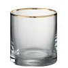 Wadiga Verre à Whisky En Verre Transparent Et Liseré Doré 35cl mode 17