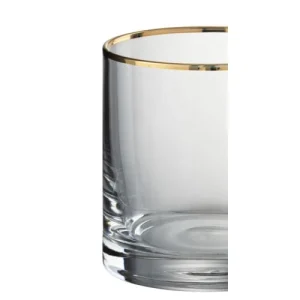 Wadiga Verre à Whisky En Verre Transparent Et Liseré Doré 35cl mode 9